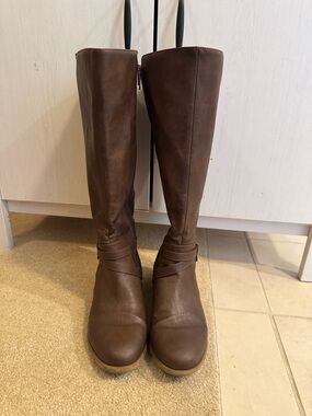 Life Stride Brown Over-the-Knee Leather Boots